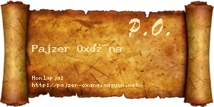Pajzer Oxána névjegykártya